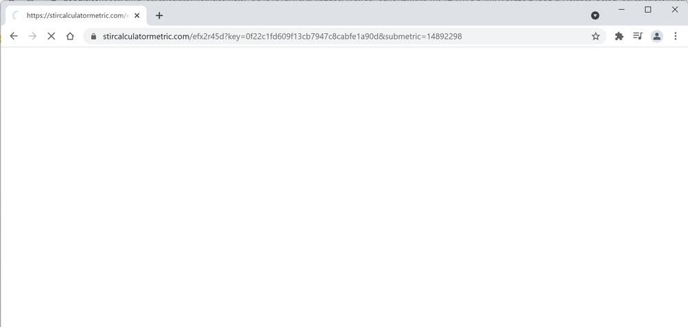 Image: Chrome browser is redirected to Stircalculatormetric.com