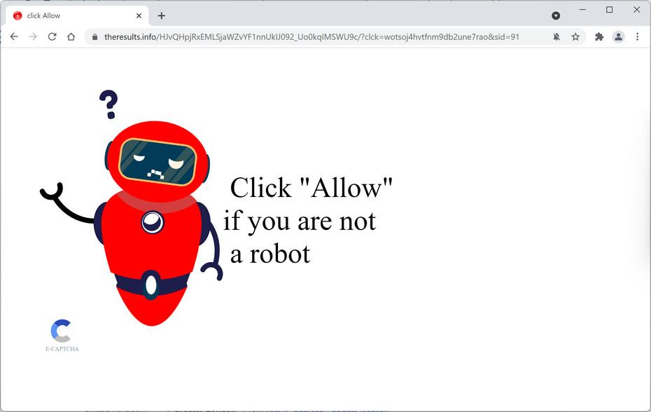 Remove Theresults.info pop-up ads (Virus Removal Guide) 1 Image: Chrome browser is redirected to Theresults.info