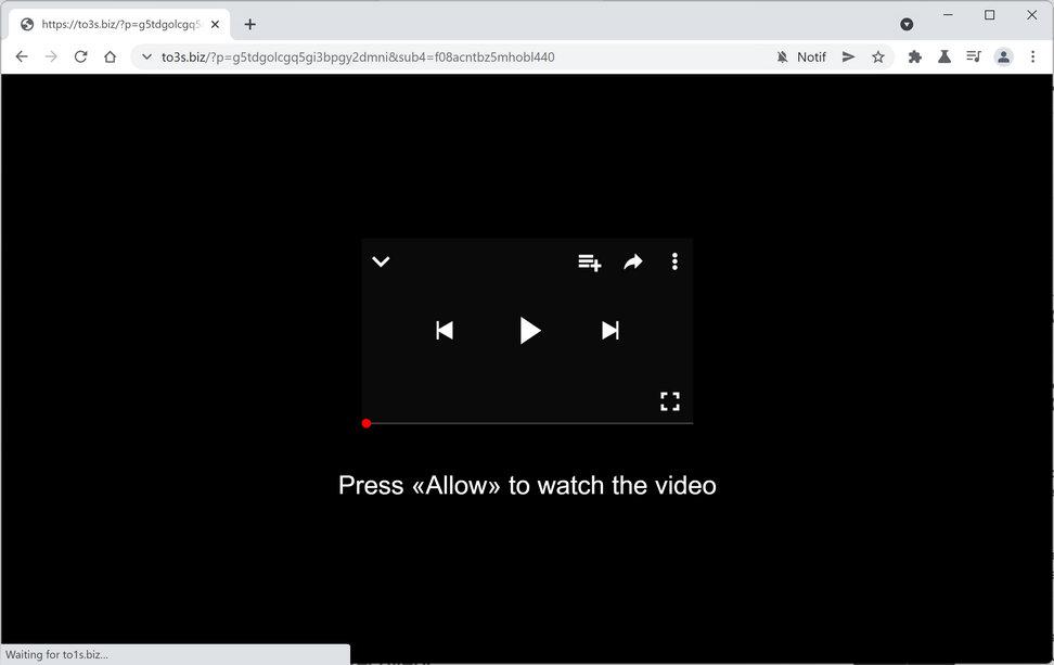 Image: Chrome browser is redirected to To3s.biz