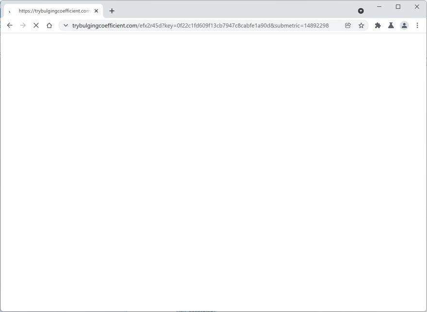 Image: Chrome browser is redirected to Trybulgingcoefficient.com