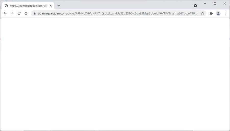 Image: Chrome browser is redirected to Agamagcargoan.com