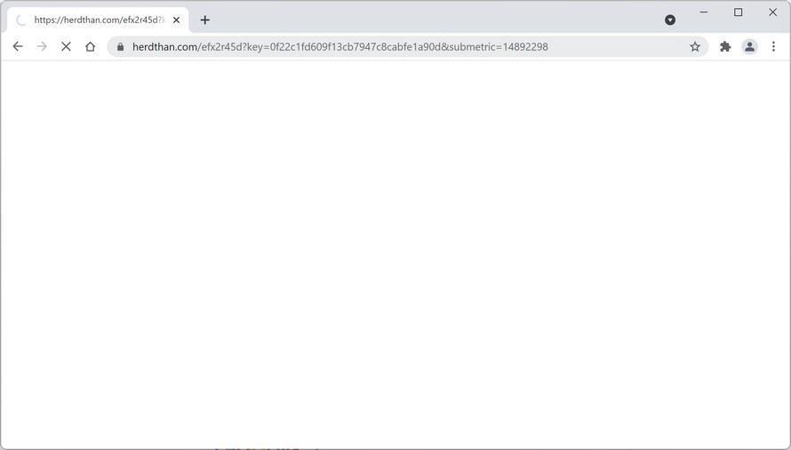 Image: Chrome browser is redirected to Herdthan.com