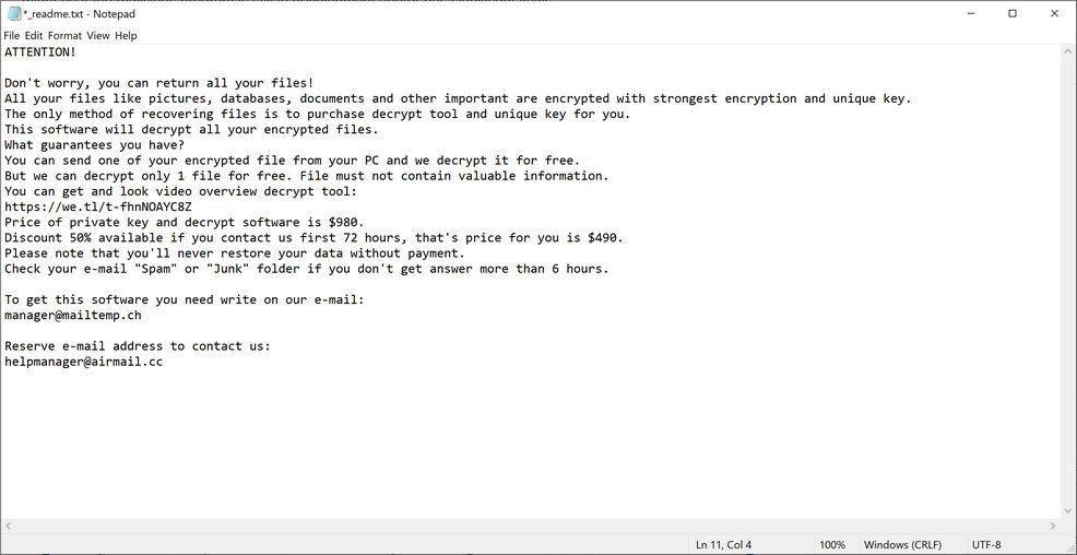 Image: LUAC ransomware note
