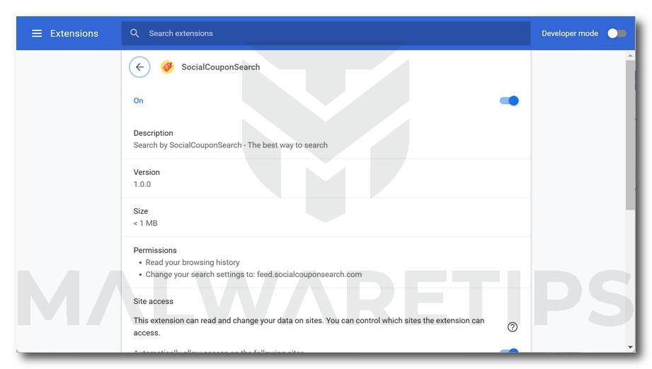 SocialCouponSearch browser hijacker