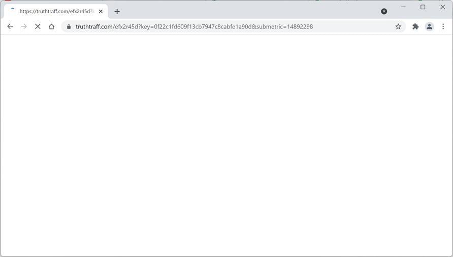 Image: Chrome browser is redirected to Truthtraff.com