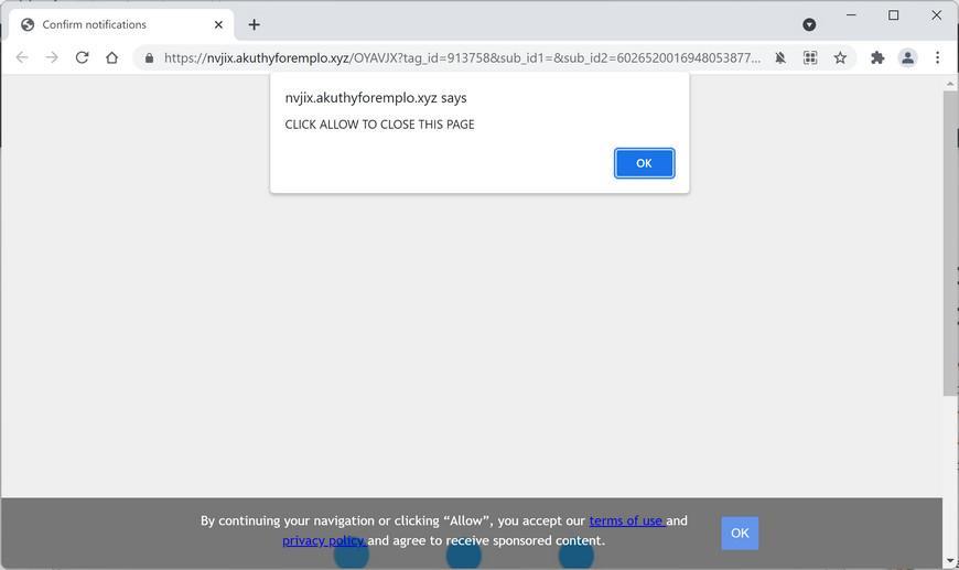 Image: Chrome browser is redirected to Akuthyforemplo.xyz