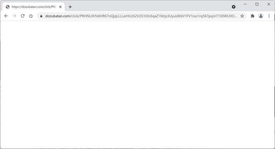 Image: Chrome browser is redirected to Dozubatan.com