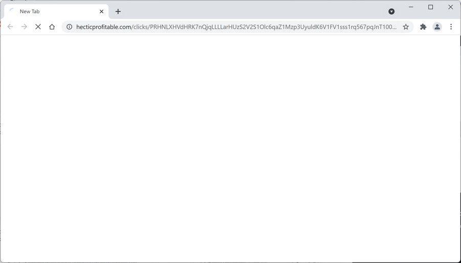 Image: Chrome browser is redirected to Hecticprofitable.com