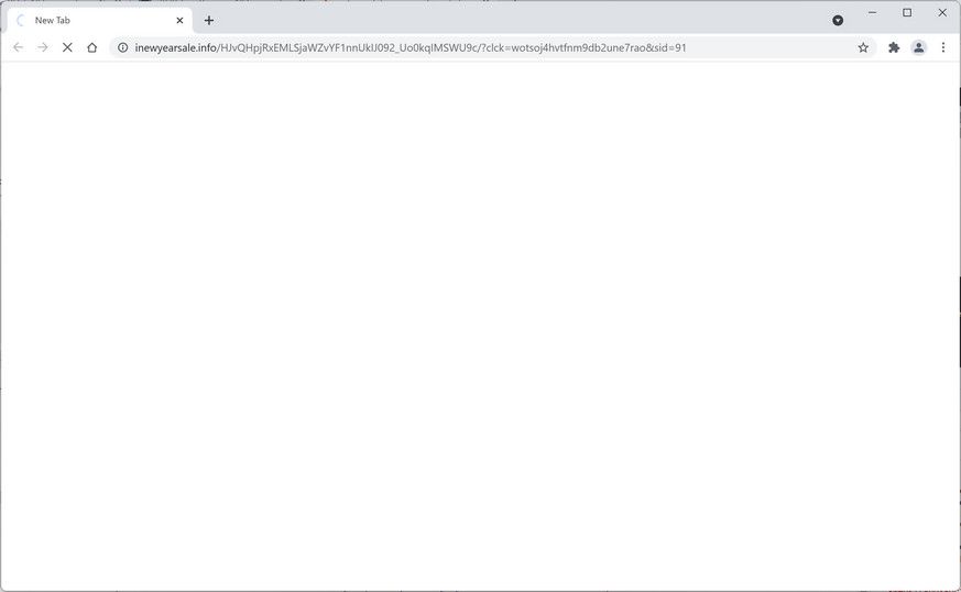  Image: Chrome browser is redirected to Inewyearsale.info