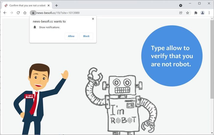 Image: Chrome browser is redirected to News-besofi.cc