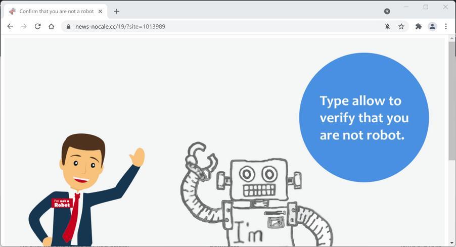 Image: Chrome browser is redirected to News-nocale.cc