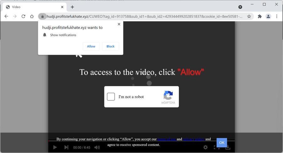 Image: Chrome browser is redirected to Profitstefukhate.xyz