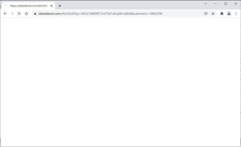 Image: Chrome browser is redirected to Dateddeed.com