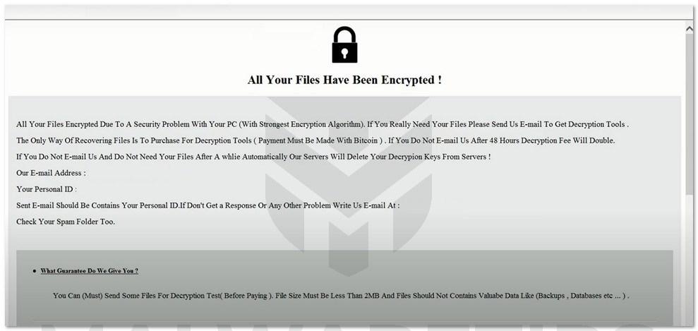 Image: [ID=FilesRecoverEN@Gmail.com].GCNI ransomware