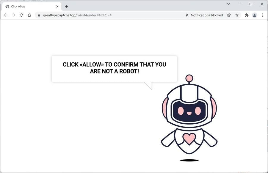 Image: Chrome browser is redirected to Greattypecaptcha.top