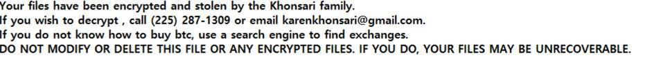 Image: Khonsari ransomware
