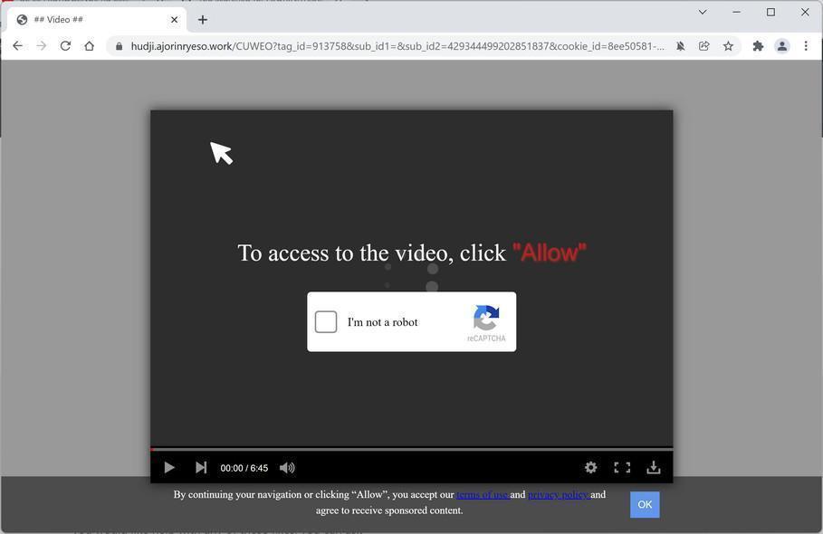 Image: Chrome browser is redirected to Ajorinryeso.work
