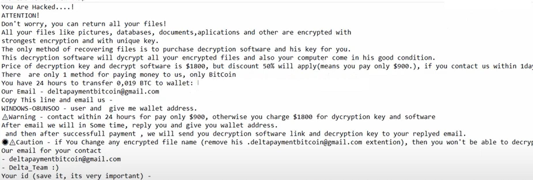 Image: Delta Team ransomware