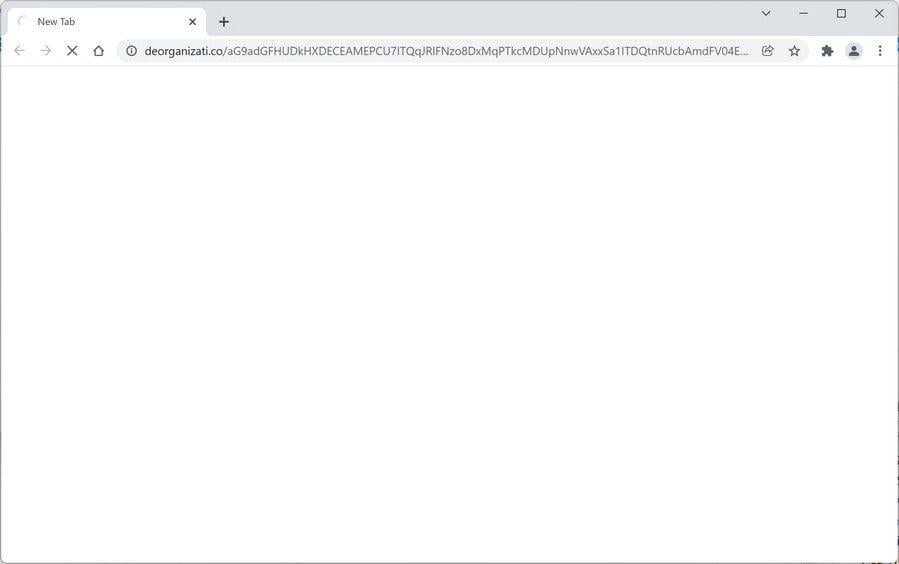 Image: Chrome browser is redirected to Deorganizati.co