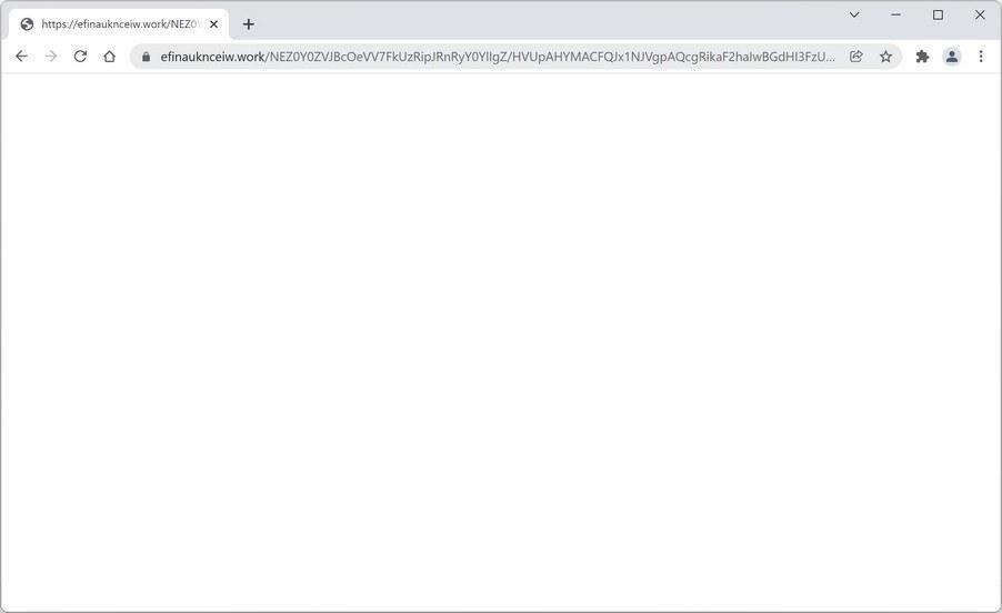 Image: Chrome browser is redirected to Efinauknceiw.work