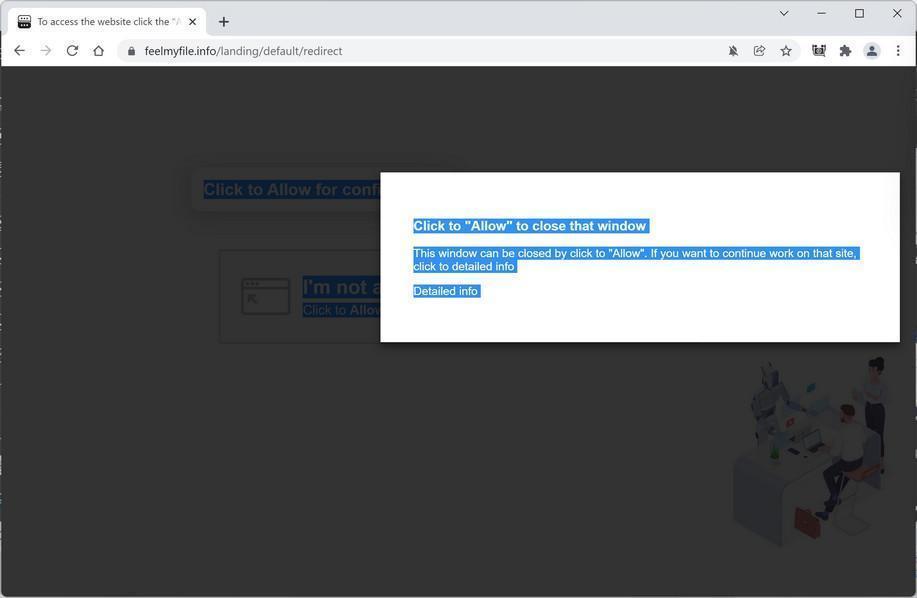 Image: Chrome browser is redirected to Feelmyfile.info