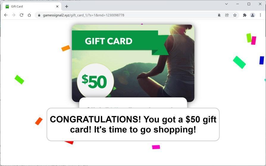 Image: Chrome browser is redirected to Gamessignal2.xyz