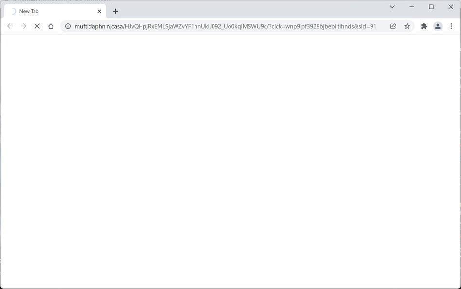 Image: Chrome browser is redirected to Muftidaphnin.casa