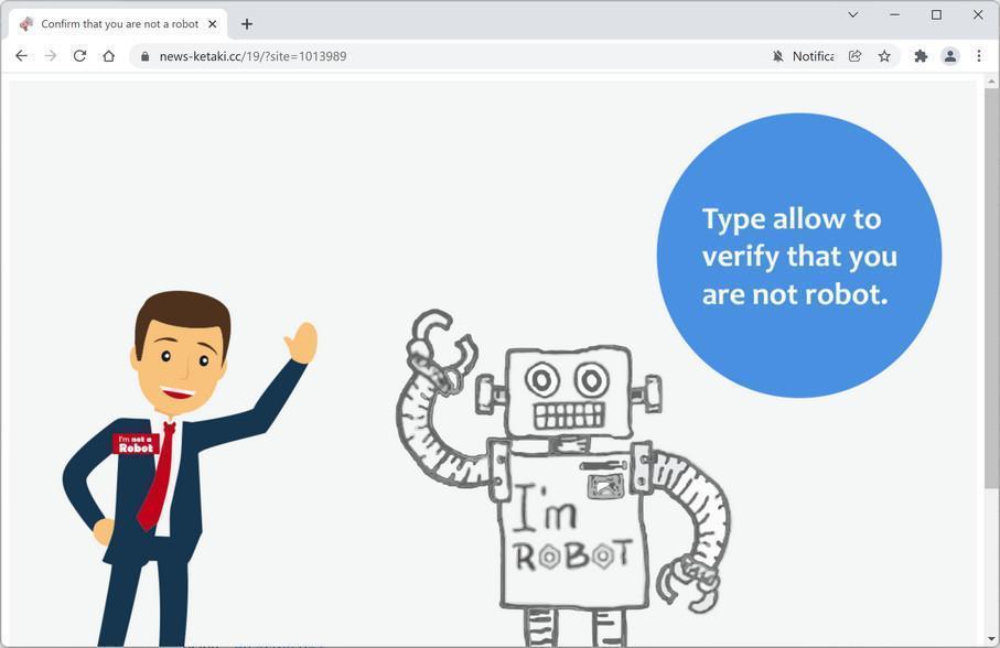 Image: Chrome browser is redirected to News-ketaki.cc