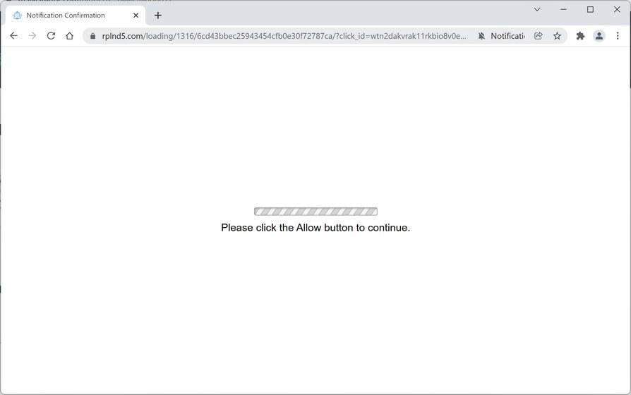 Image: Chrome browser is redirected to Rplnd5.com