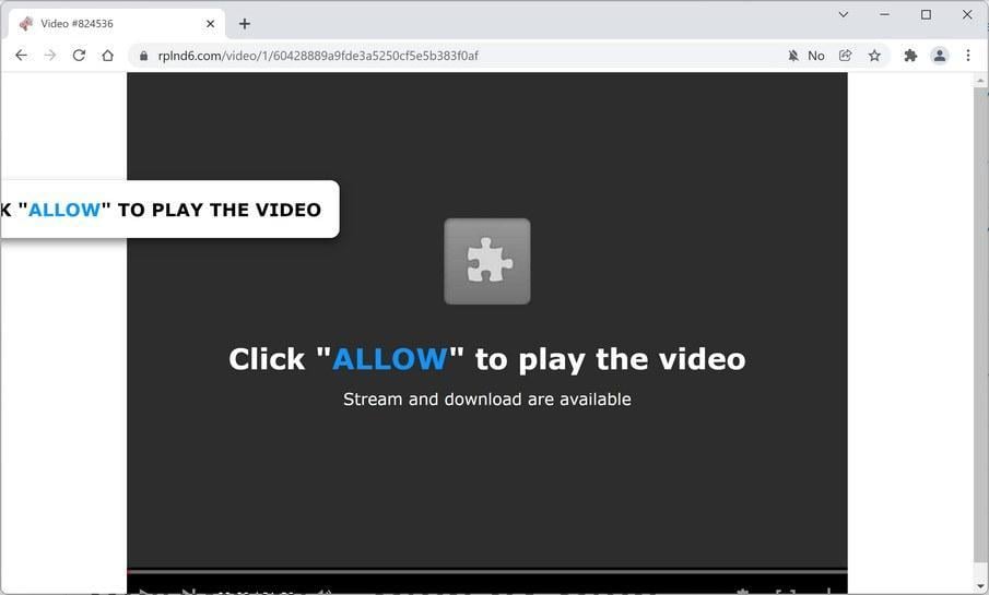 Image: Chrome browser is redirected to Rplnd6.com