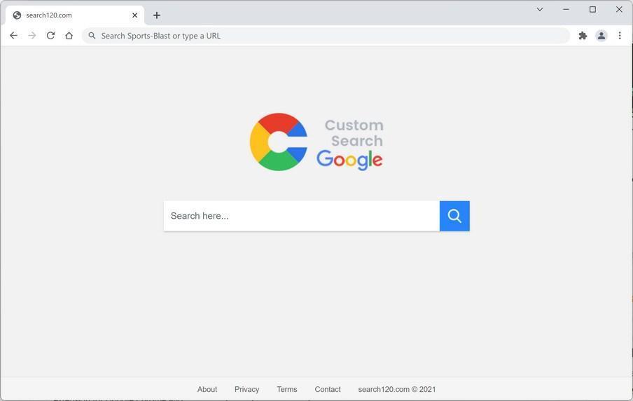 Image: Search120.com browser hijacker