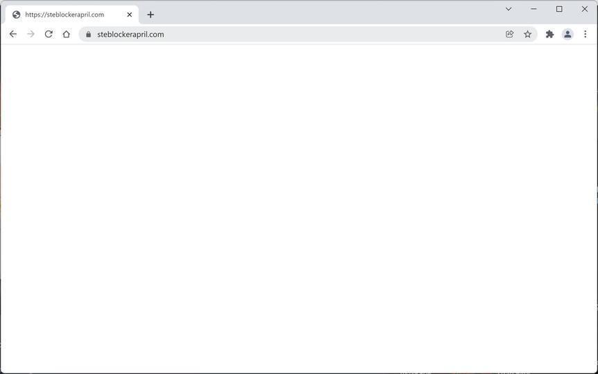 Image: Chrome browser is redirected to Steblockerapril.com