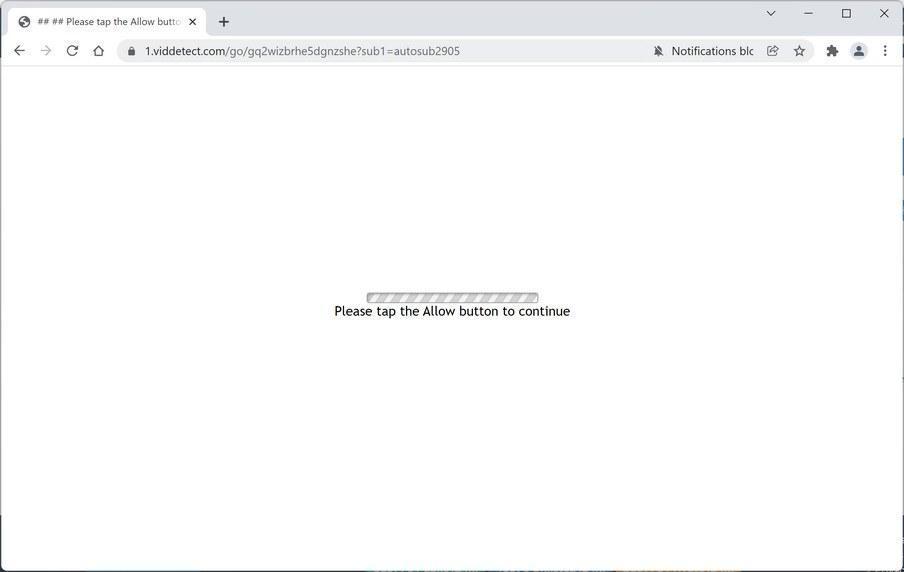 Image: Chrome browser is redirected to Viddetect.com