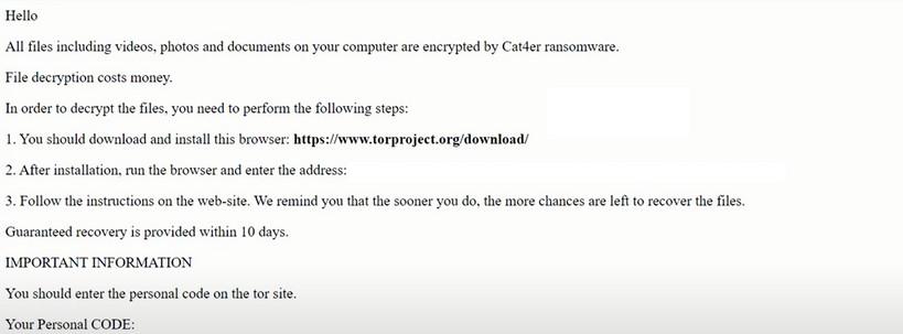 Image: Cat4er ransomware