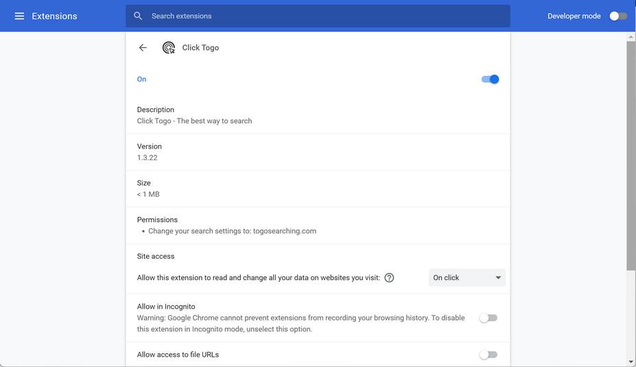 Image: Click Togo browser extension