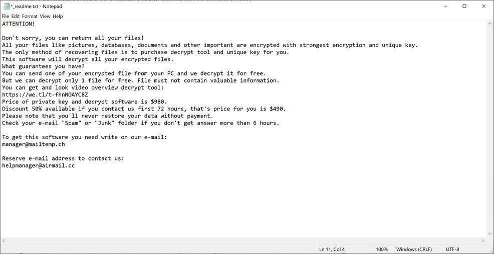 Image: MAAK ransomware note