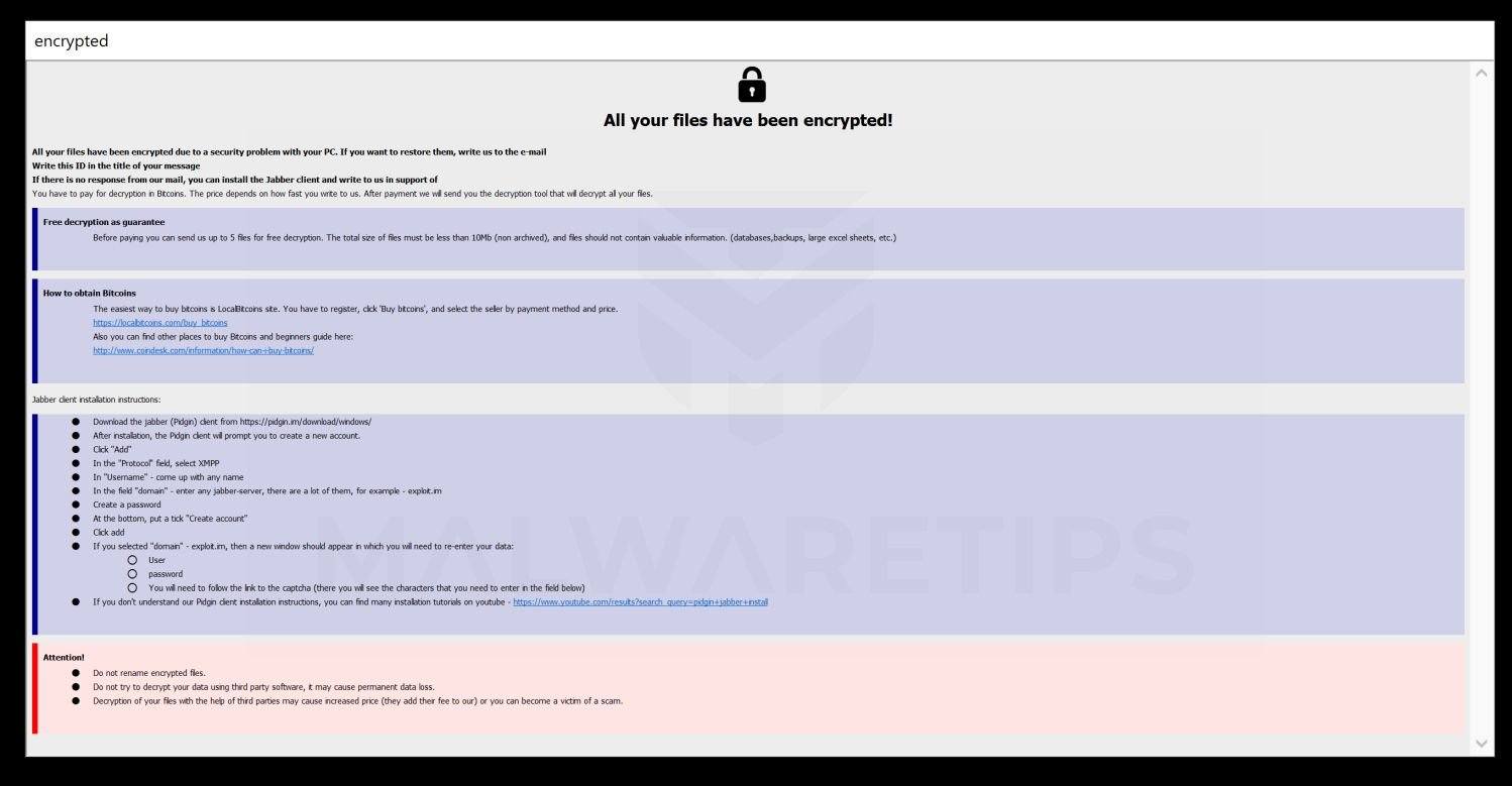 Image: [UNKNOWNTEAM@criptext.com].ELBOW ransomware