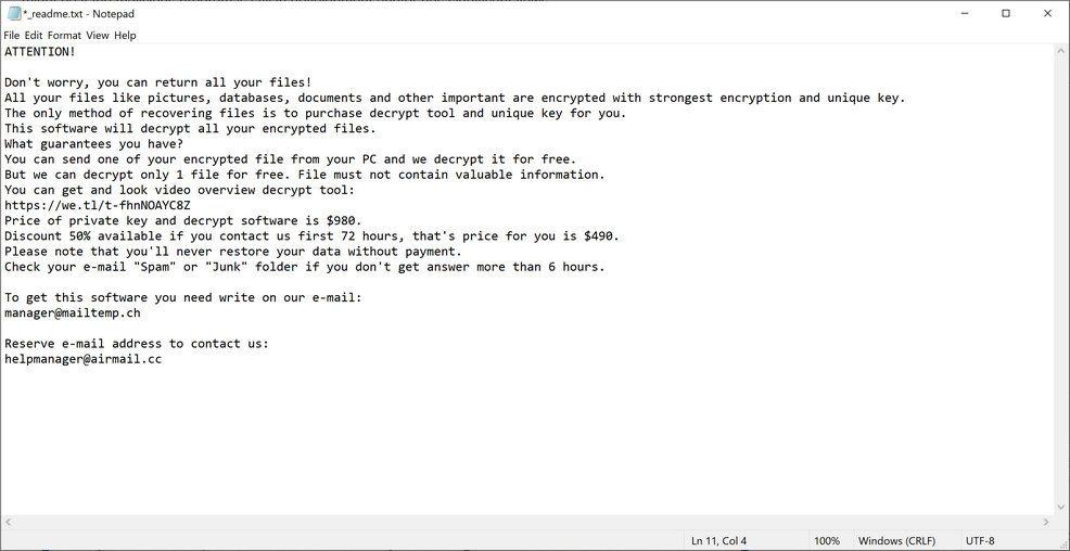 VGKF ransomware note