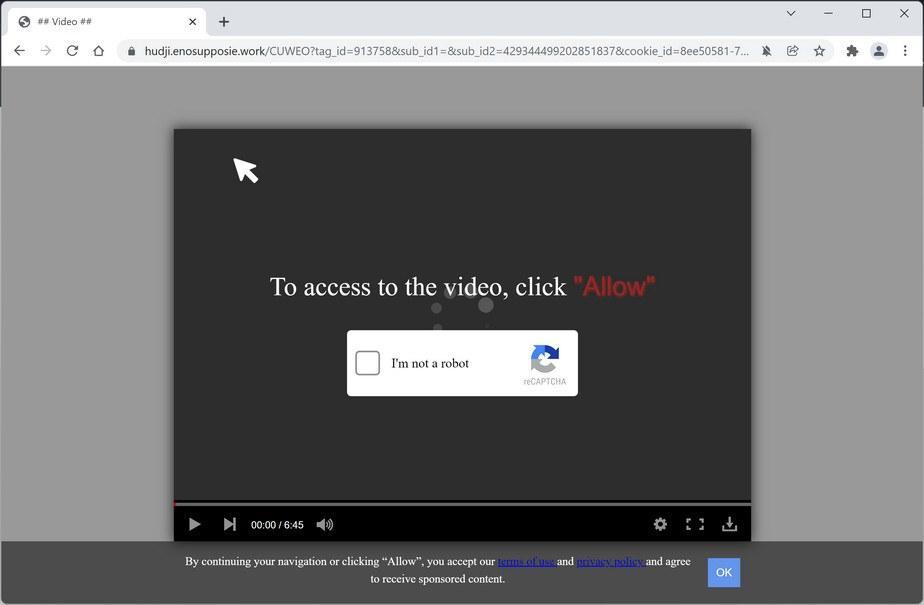 How to Remove Enosupposie.work Pop-up Ads (Virus Removal Guide) 1 Image: Chrome browser is redirected to Enosupposie.work