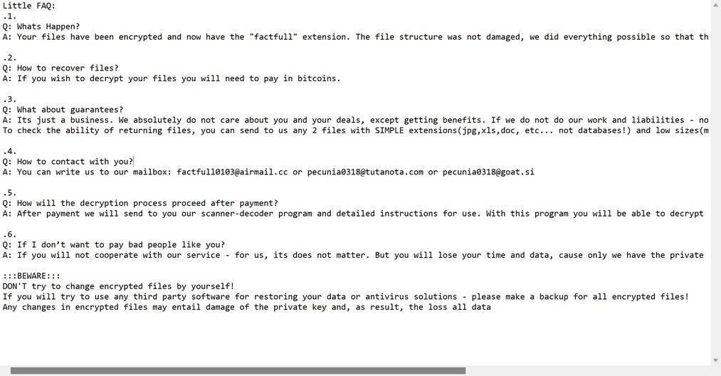 Image: Factfull ransomware