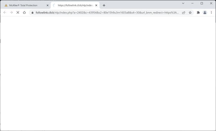 Image: Followlink.click Chrome browser redirect