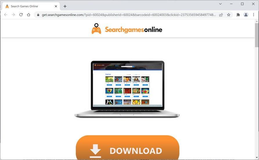 Image: Get.searchgamesonline.com browser redirect