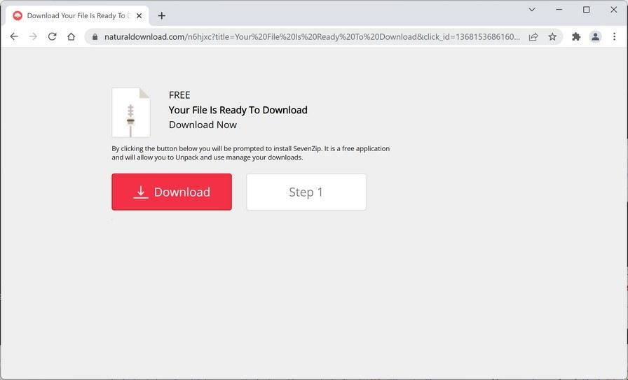 Image: Naturaldownload.com browser redirect