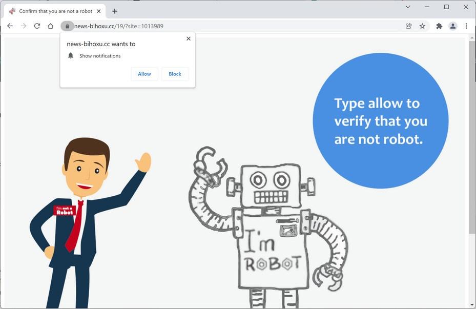How to Remove News-bihoxu.cc Pop-up Ads (Virus Removal Guide) 1 Image: Chrome browser is redirected to News-bihoxu.cc