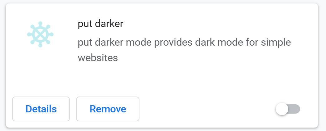 Image: Put Darker Chrome extension