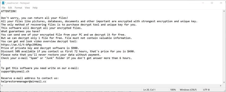 Image: YOQS ransomware note