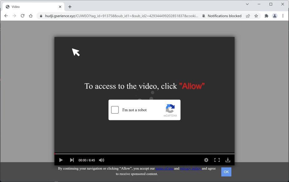 Image: Chrome browser is redirected to Gserience.xyz