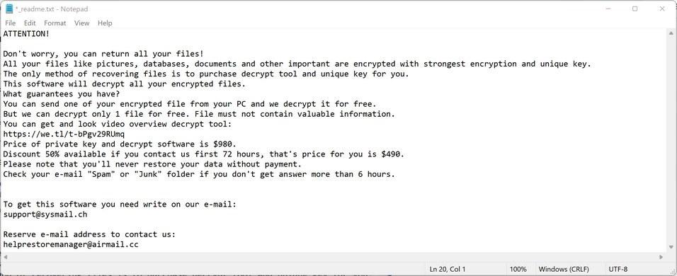 Image: JJTT ransomware note