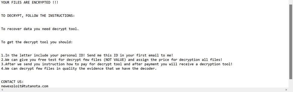 Image: Newexploit ransomware