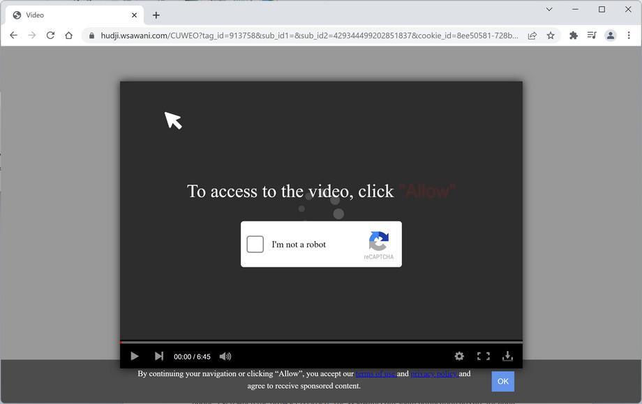 Image: Chrome browser is redirected to Wsawani.com